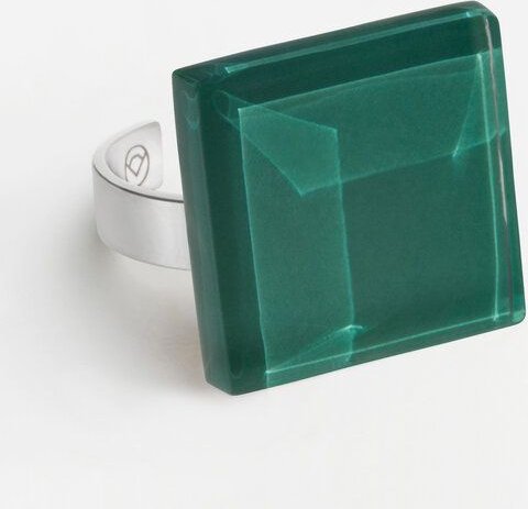 ALEXASCHA Geometrischer Statement Ring aus Glas | PUREFORM