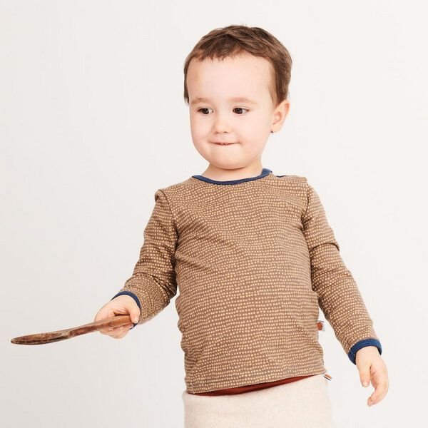 Cheeky Apple Langarm Baby-Shirt aus Bio-Baumwolle "Dotted Lines"