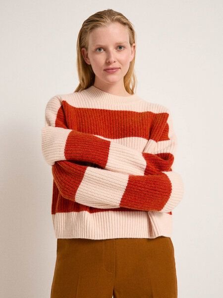 LANIUS Blockstreifen-Pullover aus Bio-Schurwolle und Bio-Baumwolle