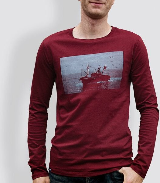 Thumbnail - little kiwi Herren Longsleeve, "Kutter", Burgundy