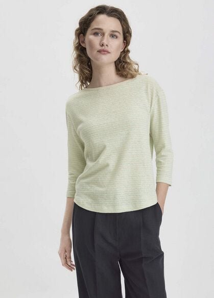 hessnatur Streifen Longsleeve Relaxed aus Leinen mit reiner Bio-Baumwolle