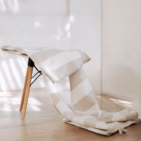 RIEMA Germany flauschige Wolldecke mit Streifen aus weicher Bio-Baumwolle STINE