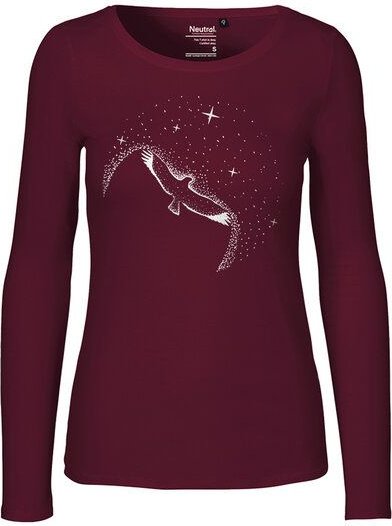 HANDGEDRUCKT "Sternstunde" Frauen Longsleeve aus reiner Biobaumwolle (kbA)