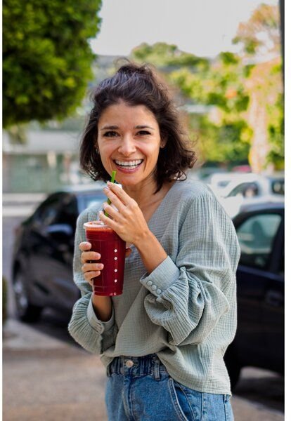 Hutch&Putch Musselin Bluse (kurz) - mit Ballonärmeln - Knöpfen am Handgelenk - aus 100% Bio-Baumwolle