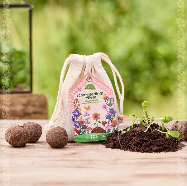 Die Stadtgärtner Schmetterlingswiese I Samenbomben für Schmetterlinge I Seedbombs I Geschenk für Gärtner und Naturliebha...