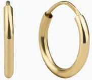 Paeoni Colors Klassische Creolen-Ohrringe aus 18k Gold Vermeil, 925 Sterling Silber, Größen S / M / L