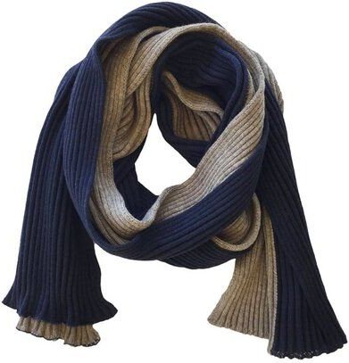 austriandesign.at RippenSchal zweifärbig aus extrafeiner Merinowolle