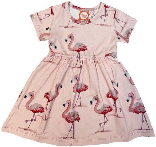 Thumbnail - Curious Stories Kleid aus Bio-Baumwolle mit dem Flamingo Print