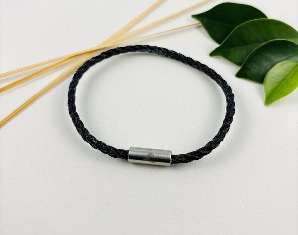 Purewater Upcycling-Geisternetzarmband mit gravierter Welle (Unisex)