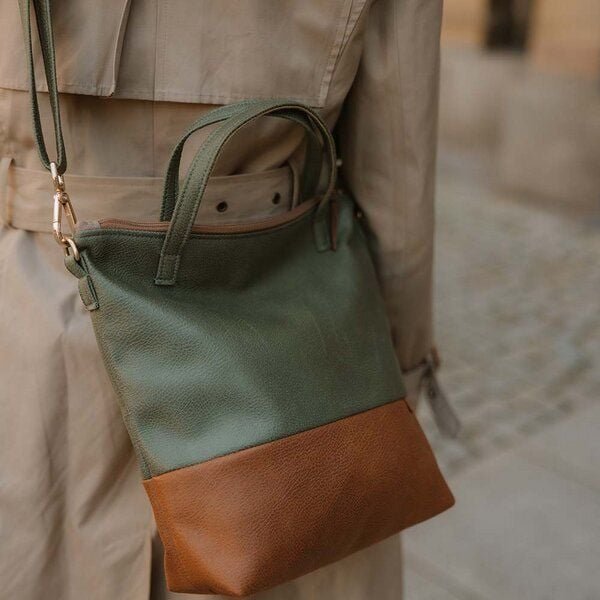 BOWLEANIES TASCHEN Mittelgroße Umhängetasche aus Lederfaserstoff