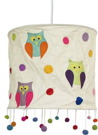 Mitienda Shop Lampenschirm für Kinder aus Papier mit Eulen beige