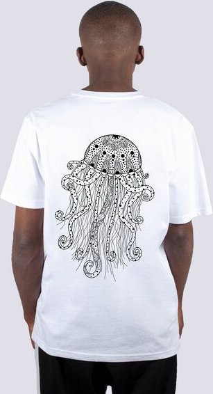 vis wear Yoga Qualle, Männer Premium T-Shirt aus Bio Baumwolle, Back Print