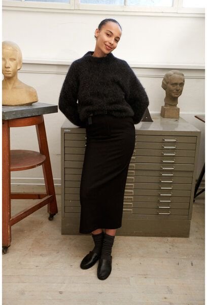 Basic Apparel Langer Rock Sadie aus Bio-Baumwolle