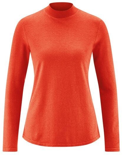 HempAge Damen Langarm-Shirt mit Stehkragen Hanf/Bio-Baumwolle