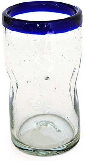 GLOBO Fair Trade Trinkglas CRUSHED, aus Recyclingglas, mundgeblasen, viele Designs