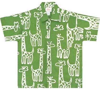 Global Mamas Bio Hemden für Jungs - Button Down Shirt - Elephants & Turtles
