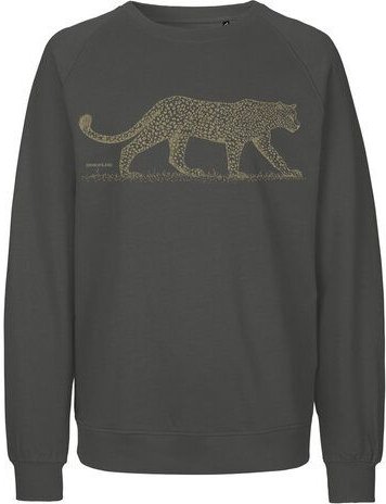 Peaces.bio - handbedruckte Biomode Bio Damen Sweatshirt Loose Fit Leopard