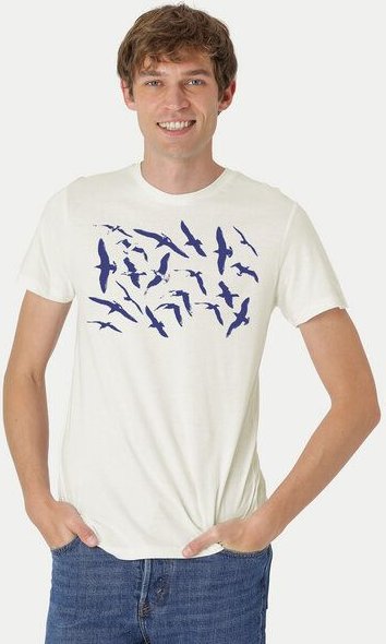 Peaces.bio - handbedruckte Biomode Fit T-Shirt Möwen Herren