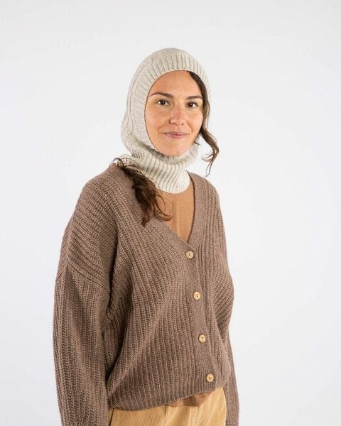 Matona Gestrickte Sturmmaske für Kinder, Frauen und Männer aus Bio-Baumwolle und Lammwolle / Balaclava