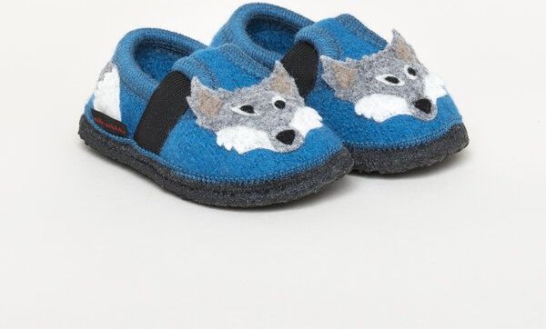 Kitz-Pichler Bobby Wolf - Kinder-Kinder-Hausschuh für Jungen & Mädchen aus 100% Schurwolle - Warme Filz-Pantoffel