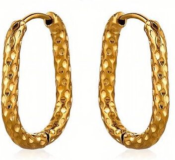 ELEKTROPULLI Längliche / Ovale Hammered LEO Creolen