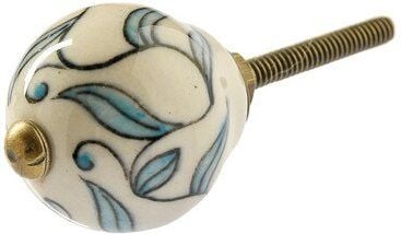 TRANQUILLO Tropfenförmiger Knauf Haken mit Muster aus Keramik für dein Möbelstück