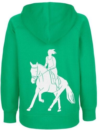 HANDGEDRUCKT "Galopp" Kinder Hoody aus reiner Biobaumwolle (kbA) Pferd