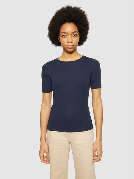 KnowledgeCotton Apparel Rib T-Shirt HIGH NECK aus Bio-Baumwolle ROC/GOTS/Vegan