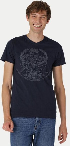 Peaces.bio - handbedruckte Biomode V-Neck Shirt Weltenesche Herren