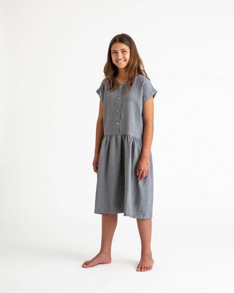 Matona Leinenkleid für Kinder mit kurzen Ärmeln / Simple Dress