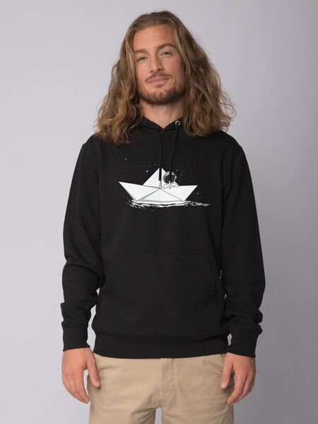 watapparel Hoodie Unisex Astronaut in paper boat