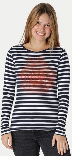 Peaces.bio - handbedruckte Biomode Bio-Damen-Langarmshirt Rose