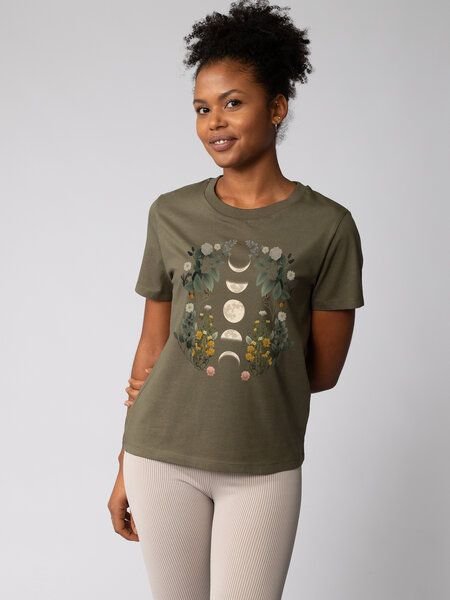 watapparel T-Shirt Frauen Moonphases & Flowers