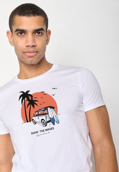 GREENBOMB Nature Car Surf Guide - Sportliches T-Shirt aus Bio-Baumwolle / hochwertiger Print / GOTS / Fair & Vegan
