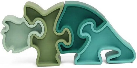 PETIKIDS Montessori-Lernspielzeug – 3D-Puzzle Triceratops aus Silikon – Lernspielzeug
