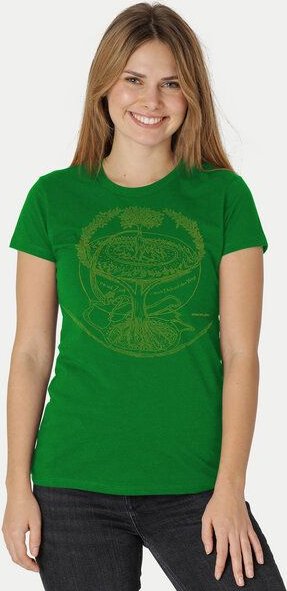 Peaces.bio - handbedruckte Biomode Bio-Damen-T-Shirt "Weltenesche"