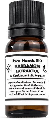 Two Hands BIO Kardamomextraktöl mit Bio-Kardamom & Bio-Jojobaöl - 2,5% Extrakt - Bio Vegan