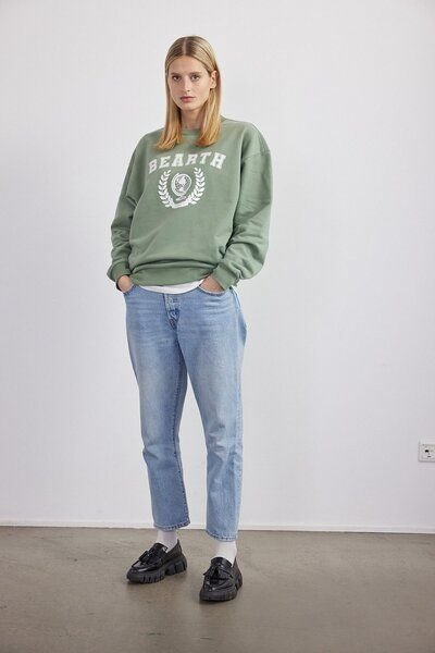 BEARTH Sweatshirt Unisex College Print Bio-Baumwoll Mix