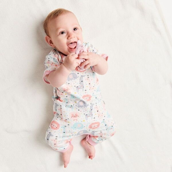 Cheeky Apple Kurzarm-Strampler "Mini Jungle Rose" aus Bio-Baumwolle