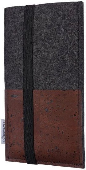 flat.design Handyhülle SINTRA braun für Huawei P-Serie - 100 % Wollfilz - dunkelgrau - Filz Tasche