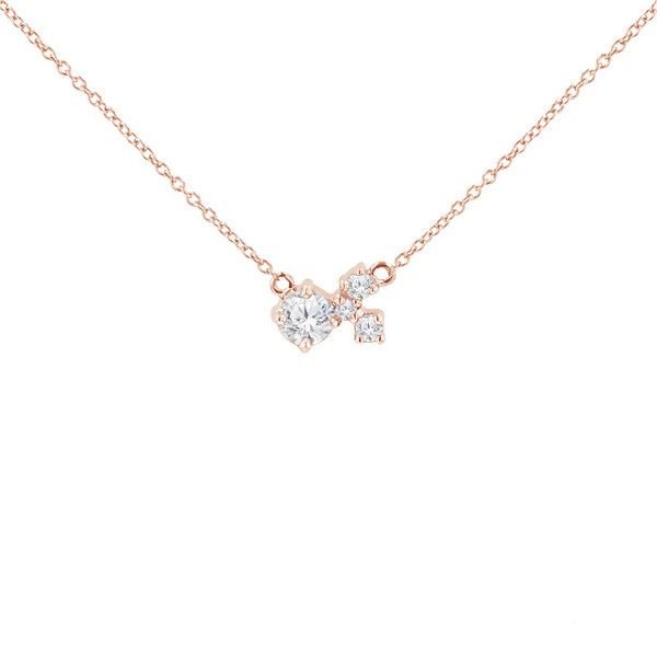 Eppi Silberne Cluster Kette mit Moissanit und Lab Grown Diamanten Millie