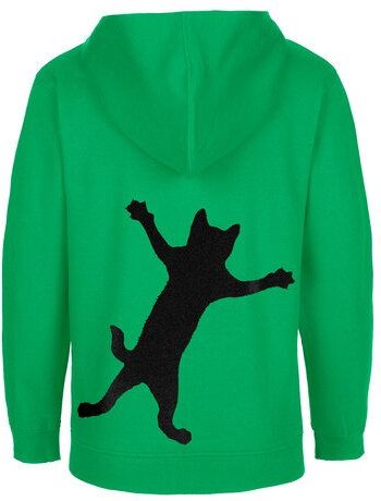 HANDGEDRUCKT Unisex Kinder Zip Up Hoody "Klammerkatze"