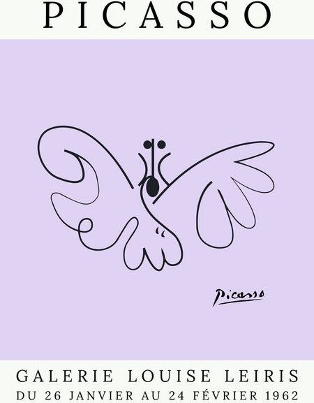 Photocircle Poster / Leinwandbild - Picasso Schmetterling – lila