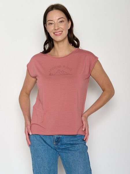 GREENBOMB Weekend Plans Timid - Lässiges Shirt aus LENZING TENCEL Mix / hochwertiger Print / Fair & Vegan