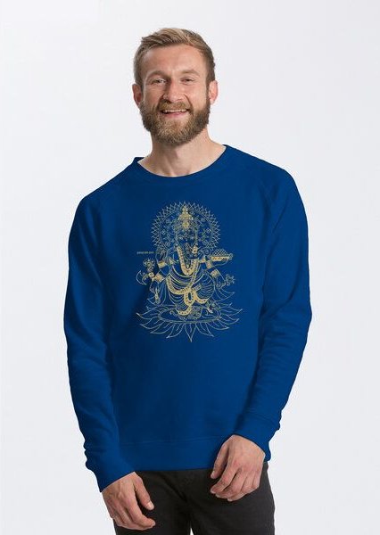 Peaces.bio - handbedruckte Biomode Bio Herren-Sweatshirt Ganesha