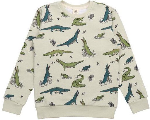 Kinder Sweatshirt GOTS-zertifiziert aus Bio-Baumwolle mit Krokodil-Muster – Walkiddy