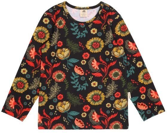 Kinder Langarmshirt Bio-Baumwolle Cheerful Flowers von Walkiddy, GOTS-zertifiziertes, veganes Jerseyshirt mit Blumenprin...