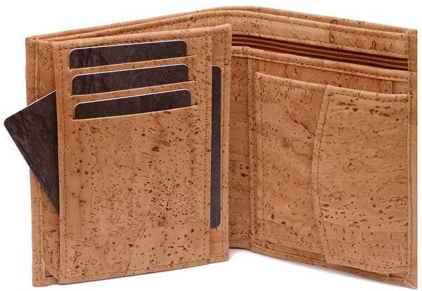 Simaru Veganes Portemonnaie mit RFID-Schutz,Geldbörse aus Kork