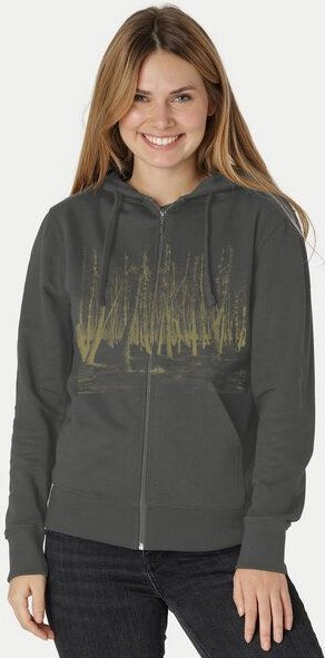 Peaces.bio - handbedruckte Biomode Zip-Hoodie Woodland Damen