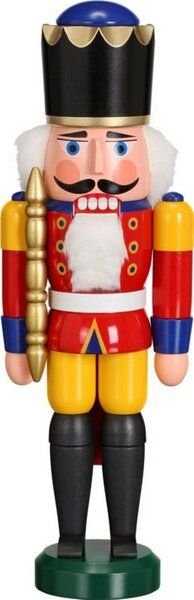 Seiffener Volkskunst eG Nussknacker aus Seiffen König Holz Figur 29 cm - Echt Erzgebirge 3 Farben wählbar